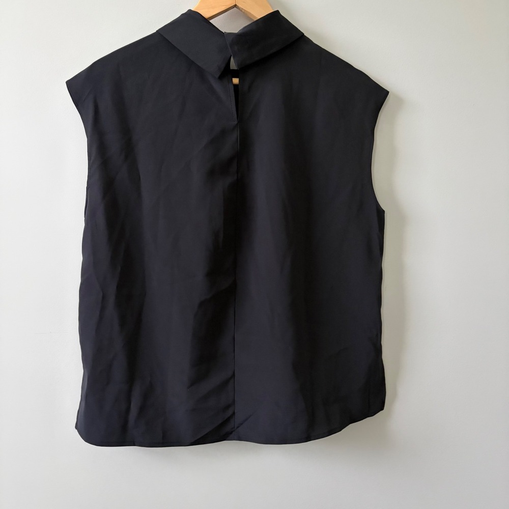 Commense Black High Neck Sleeveless Blouse Side Slit Top Small OA230206013 - Picture 2 of 7